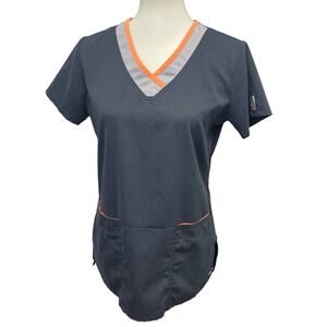 Grey's Anatomy Womens Small Barco Active Short Sleeve V-Neck PolyRayon Scrub Top